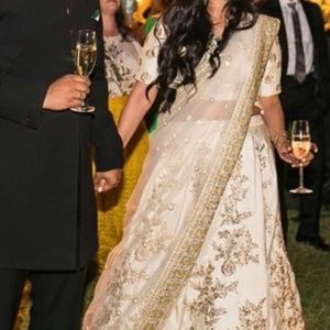 Indian bridal lengha - white and gold